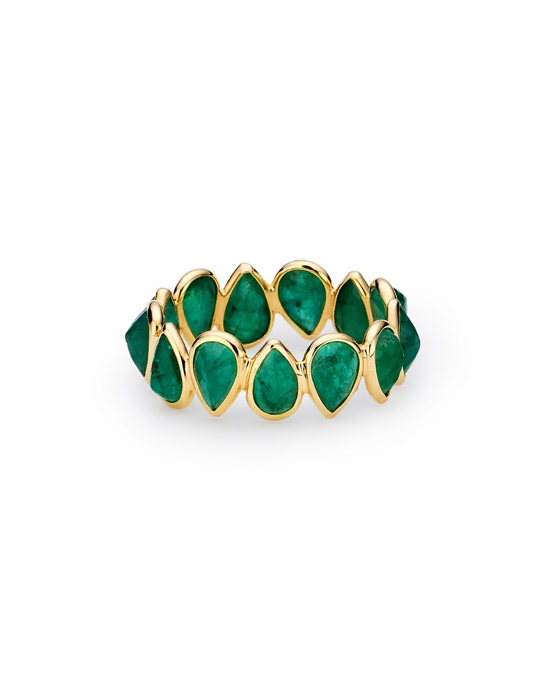 [ ONLY ONE ] Pear Emerald Eternity Ring
