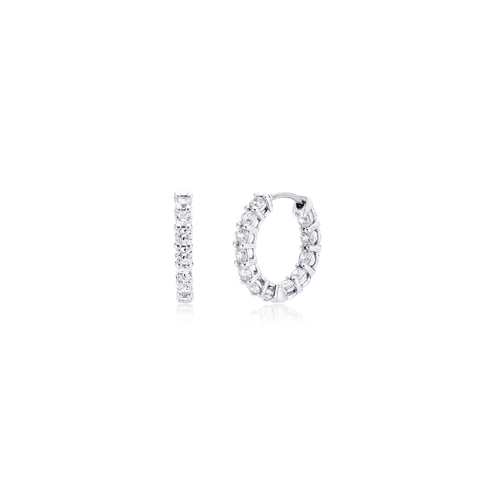 14K 18K 클래식 다이아몬드 테니스 귀걸이 [ 2mm_2 Size ]