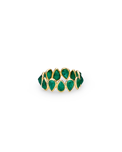 [ ONLY ONE ] Pear Emerald Eternity Ring