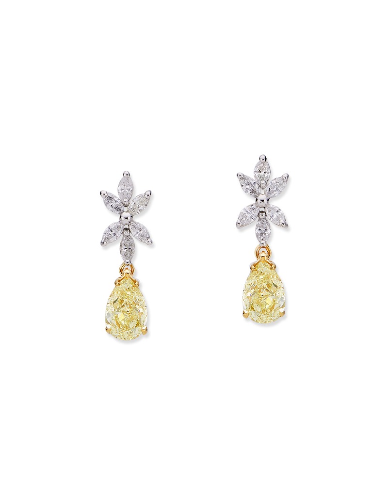 [ ONLY ONE ] Drop Yellow Diamond Earrings
